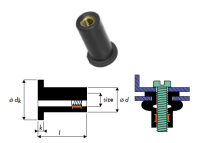 Q-Rub-nut Gummi-Blindnietmutter M10 X 55.0 E.P.D.M.
