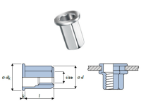 Q-Nut Blindnietmutter Stahl Vollsechskant FK M5 offen