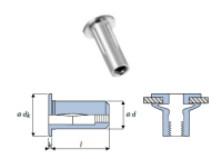 Q-Split-nut Geschlitzte Blindnietmutter Stahl FK M5