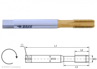 HSSE-TiN Maschinengewindebohrer Form C - M 2.5 x 0.45 - DIN 371 Hohe Standzeit