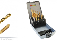 Set HSSE-TIN: Maschinengewindebohrer Durchgangsloch | Kernlochbohrer: M 3 - 12