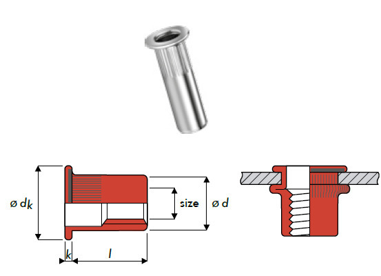 Q-Nut Blindnietmutter Edelstahl A2 FK M4 geschlossen