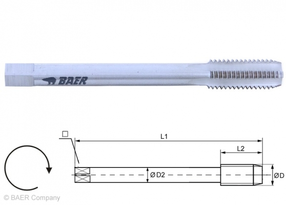 HSSE Maschinengewindebohrer Form C - M 20 x 2.5 - DIN 376 Titan
