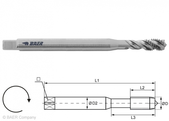 HSSE Maschinengewindebohrer 35° RSP - 120 mm - M 6 x 1.0